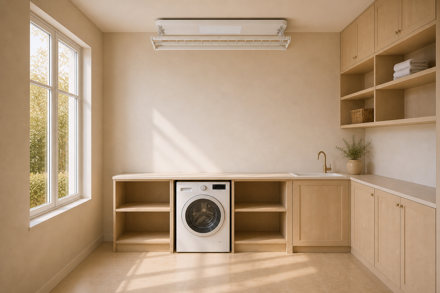 Tendôme One entièrement relevé au-dessus d’un sol libre dans la buanderie