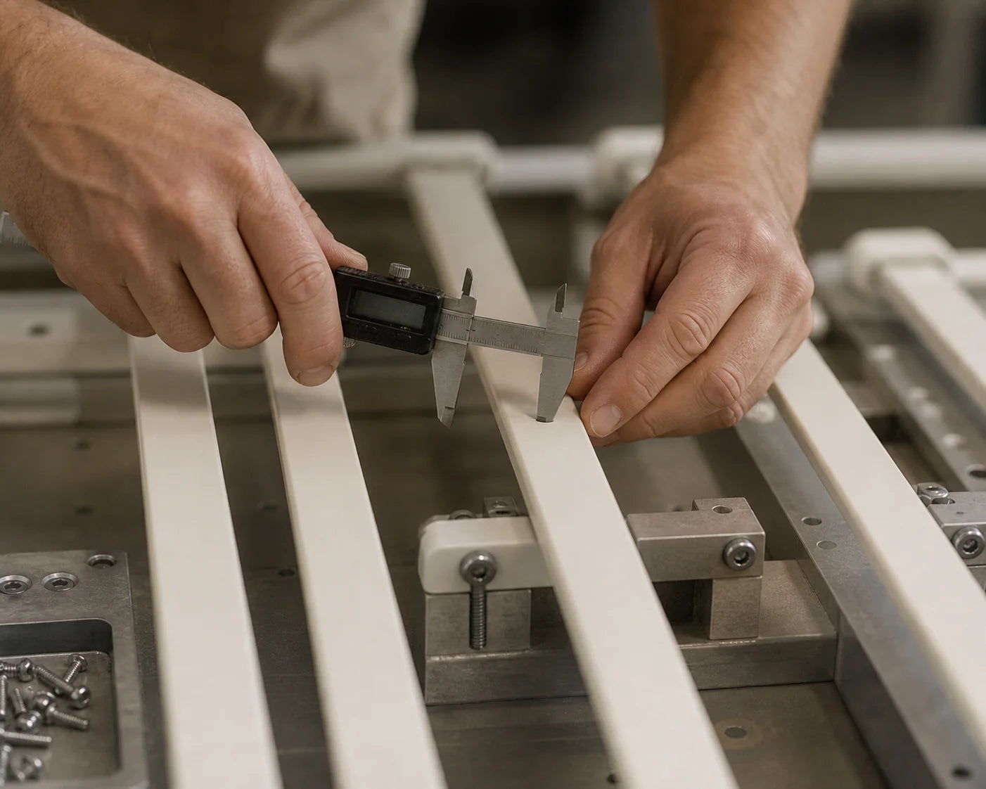 Mise en scène d’un contrôle dimensionnel sur les barres métalliques de Tendôme One